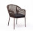 Плетеный стул из роупа Лион коричневый, ткань темно-серая в Самаре 