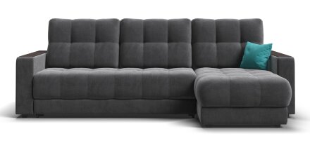Угловой диван BOSS 3.0 Classic XL велюр Monolit серый в Самаре 