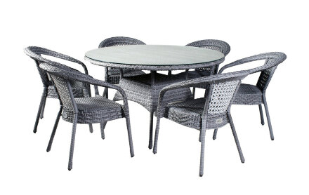 Комплект DECO 6 с круглым столом серый в Самаре 