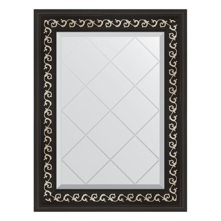 Зеркало с гравировкой в багетной раме Evoform черный ардеко 81 мм 55x72 см в Самаре 