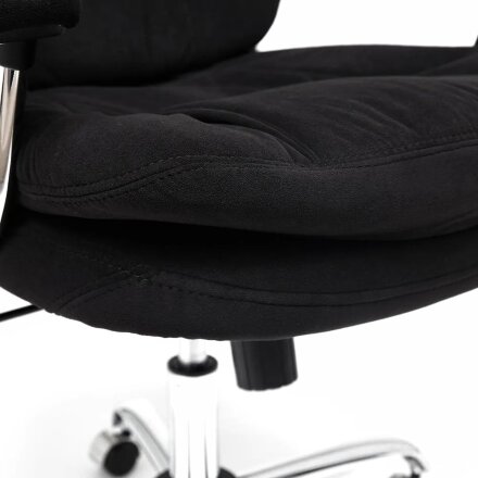 Кресло компьютерное TC Softy Lux флок черный в Самаре 