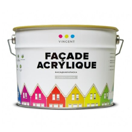 Краска акрилатная матовая Vincent Facade Acrylique f-2 Base с 8.1л (091-033) в Самаре 