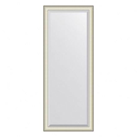 Зеркало напольное с фацетом в багетной раме Evoform белая кожа с хромом 78 мм 79х200 см в Самаре 