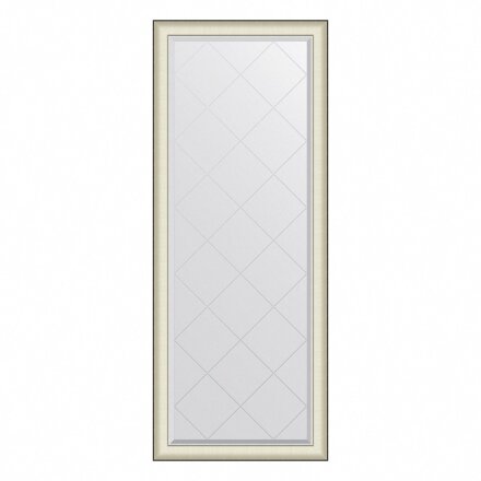 Зеркало напольное с гравировкой в багетной раме Evoform белая кожа с хромом 78 мм 79х200 см в Самаре 