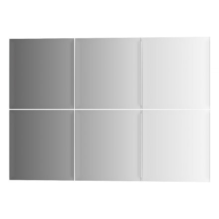 Зеркальная плитка Evoform с фацетом 10 mm - комплект 6 шт квадрат 15х15 см; серебро в Самаре 