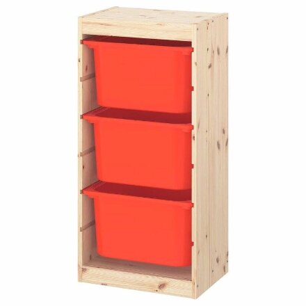 Ящик для хранения с контейнерами TROFAST 3Б красный Икеа в Самаре 