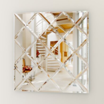 Зеркальная плитка Evoform с фацетом 15 mm - комплект 6 шт треугольник 40х40 см; серебро в Самаре 