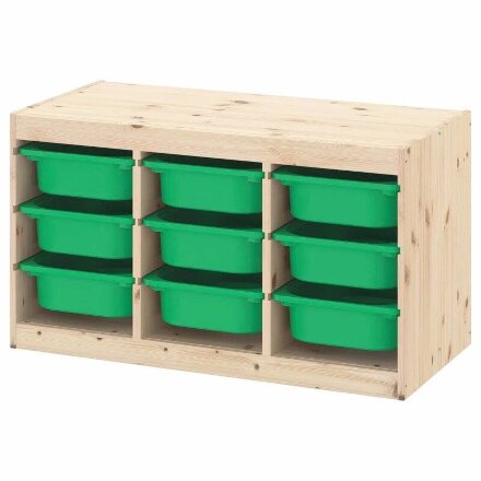 Ящик для хранения с контейнерами TROFAST 9М зеленый Икеа в Самаре 