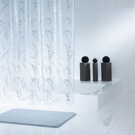 Штора для ванных комнат Dots серый/серебряный 180*200 Ridder в Самаре 