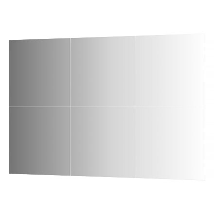 Зеркальная плитка Evoform с фацетом 10 mm - комплект 6 шт квадрат 50х50 см; серебро в Самаре 