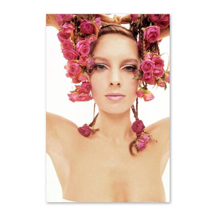 Model With Pink Roses On Her Braids Постер 81 x 122 см в Самаре 