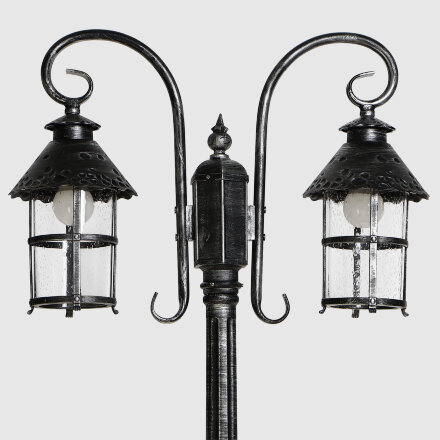 Светильник садовый Amber Lamp 9732-POLE 10 напольный IP44 E27 100Вт, черное серебро в Самаре 