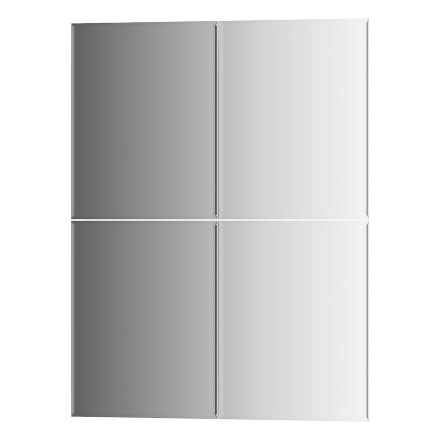 Зеркальная плитка Evoform с фацетом 5 mm - комплект 4 шт прямоугольник 20х25 см; серебро в Самаре 