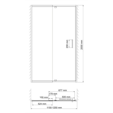 Душевая дверь WasserKRAFT Berkel 120x200 см в Самаре 