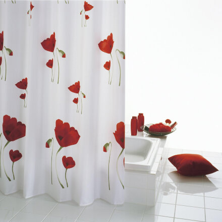Штора для ванных комнат Mohn красный 180*200 Ridder в Самаре 