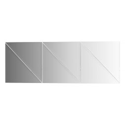 Зеркальная плитка Evoform с фацетом 10 mm - комплект 6 шт треугольник 25х25 см; серебро