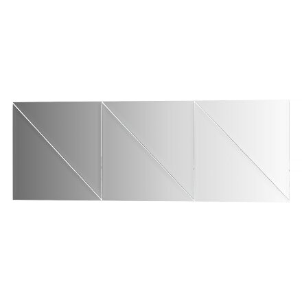 Зеркальная плитка Evoform с фацетом 10 mm - комплект 6 шт треугольник 25х25 см; серебро в Самаре 
