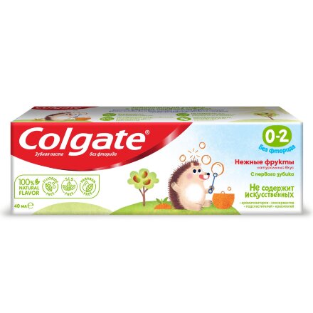 Зубная паста детская Colgate 0-2, без фторида, для детей от 0 до 2 лет, со вкусом нежных фруктов, 40 мл в Самаре 
