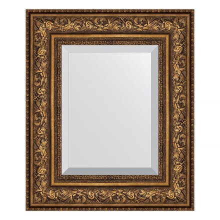 Зеркало с фацетом в багетной раме Evoform виньетка состаренная бронза 109 мм 50х60 см в Самаре 