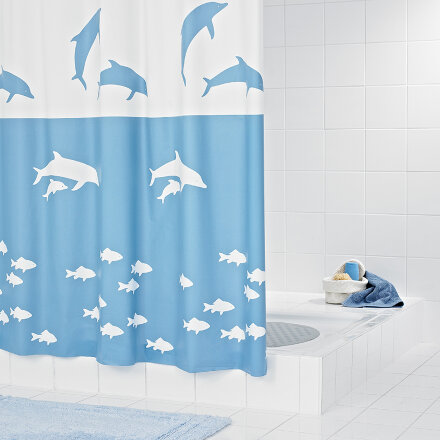 Штора для ванной Ridder Flipper синий/голубой 180x200 см в Самаре 