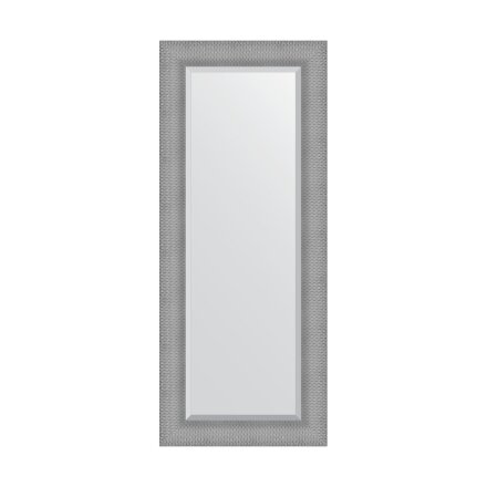 Зеркало с фацетом в багетной раме Evoform серебряная кольчуга 88 мм 57x137 см в Самаре 