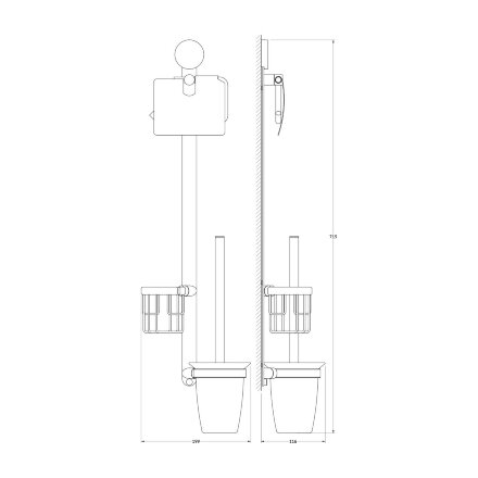 Штанга с 3-мя аксессуарами для туалета 72 cm (матовое стекло; хром) ARTWELLE HAR 054 в Самаре 