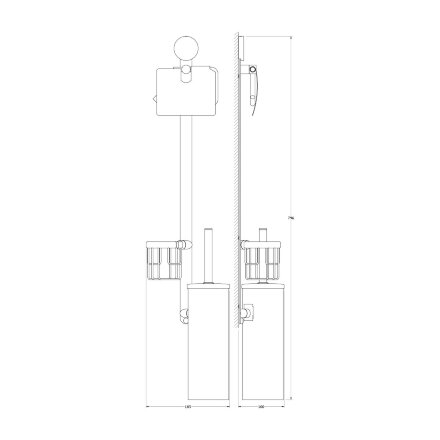 Штанга с 3-мя аксессуарами для туалета 80 cm (хром) (ARTWELLE) HAR 055 в Самаре 