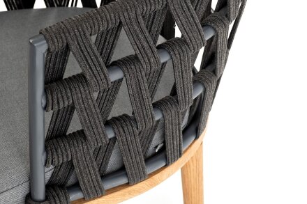 Плетеный стул Диего из дуба, темно-серый в Самаре 