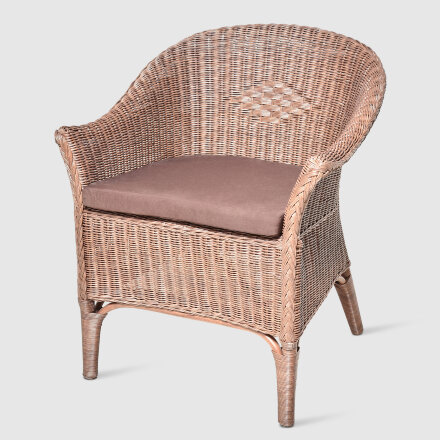 Кресло Rattan grand Roma medium brown с подушкой в Самаре 