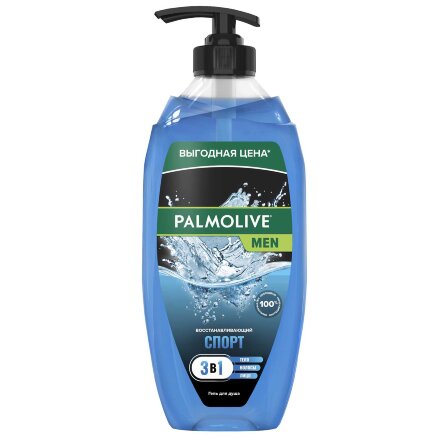 Гель для душа мужской Palmolive MEN Спорт Восстанавливающий с экстрактом цитрусовых 3 в 1 для тела, волос и лица, 750 мл в Самаре 