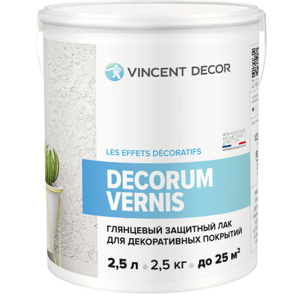 Лак защитный для декоративных покрытий Vincent Decor Decorum Vernis глянцевый 2,5 л в Самаре 
