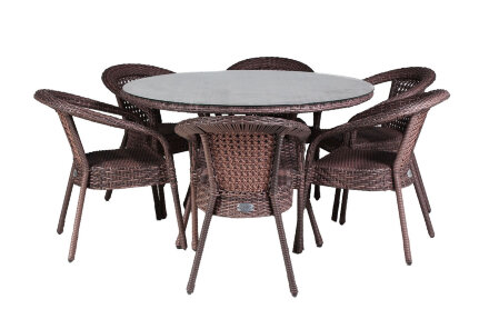 Комплект DECO 6 с круглым столом коричневый в Самаре 