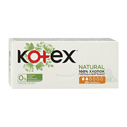 Прокладки ежедневные Kotex Natural Normal 20 шт в Самаре 