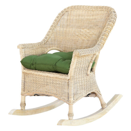 Кресло-качалка Rattan grand white wash подушками в Самаре 