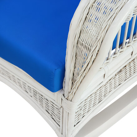 Кресло-качалка Rattan grand white с подушками в Самаре 