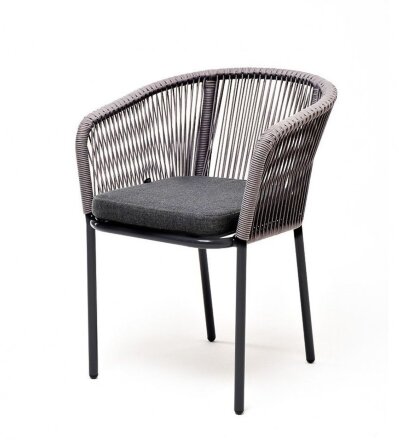 Плетеный стул из роупа Марсель серый меланж в Самаре 