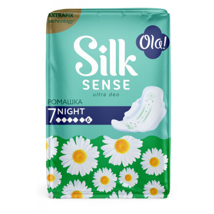 Прокладки Ola! Classic Silk Sense Ultra Deo Ромашка Night 7 шт в Самаре 