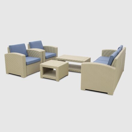 Комплект мебели LF стол+софа 3-х местная+2 кресла+тумбочка серый в Самаре 