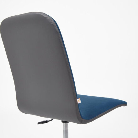 Кресло ТС 47х41х103 см флок, кожзам синий/металлик в Самаре 