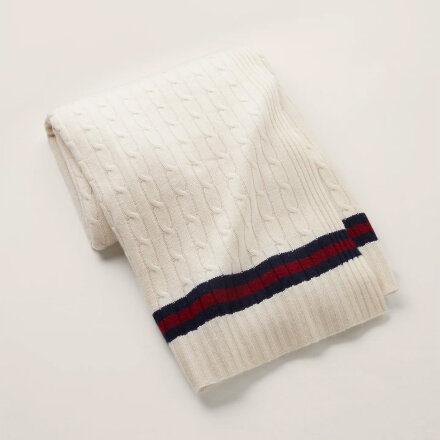 Cable Cashmere Cream/Navy Плед в Самаре 