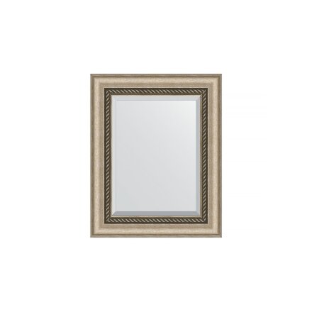 Зеркало с фацетом в багетной раме Evoform состаренное серебро с плетением 70 мм 43х53 см в Самаре 