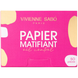 Матирующие салфетки Vivienne Sabo Papier Matifiant, моментальное удаление жирного блеска, прозрачно-розоватые, 50шт.
