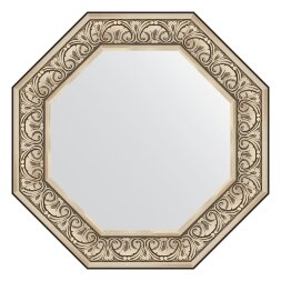 Зеркало в багетной раме Evoform барокко серебро 106 мм 70,4х70,4 см