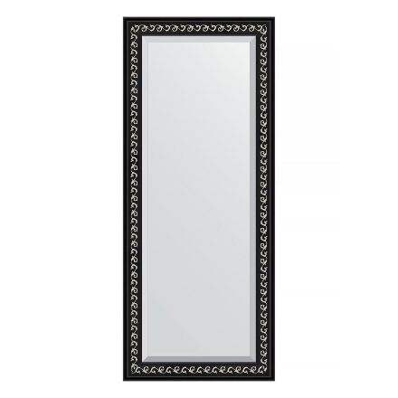 Зеркало с фацетом в багетной раме Evoform черный ардеко 81 мм 65х155 см в Самаре 