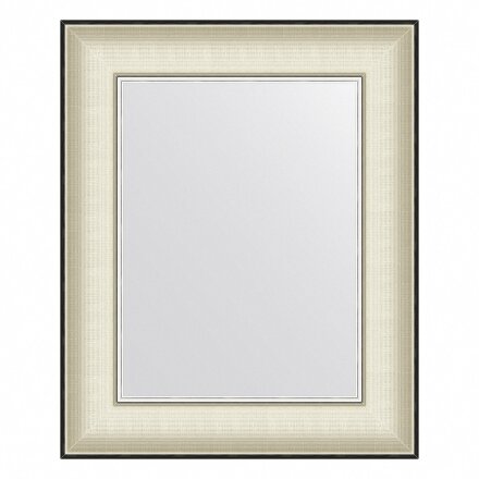 Зеркало в багетной раме Evoform белая кожа с хромом 78 мм 44х54 см в Самаре 