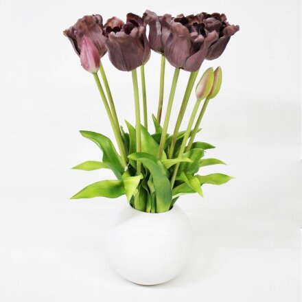 Тюльпаны Конэко-О 10151_х2_10161 в белом кашпо 45 см в Самаре 