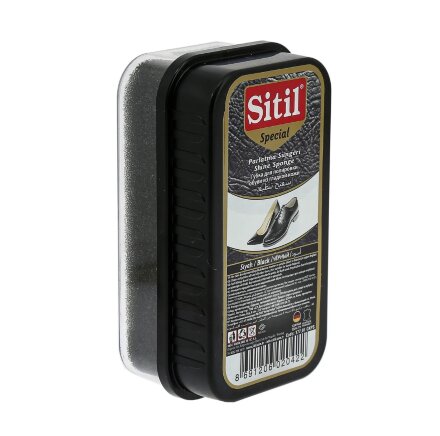 Губка Sitil для полировки обуви из гладкой кожи, черный цвет, прямоугольная упаковка в Самаре 