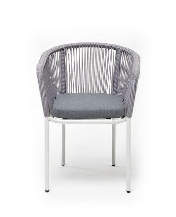Плетеный стул из роупа Марсель бело-серый в Самаре 