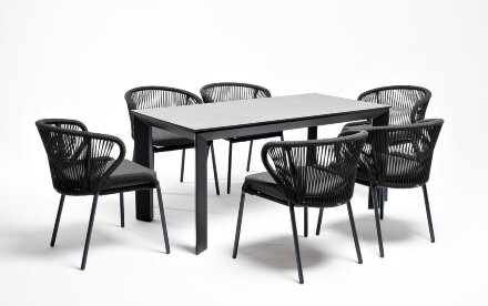 Обеденная группа на 6 персон Венето со стульями Милан темно-серый в Самаре 