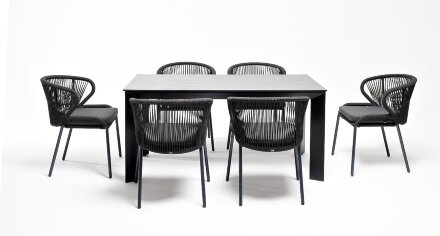Обеденная группа на 6 персон Венето со стульями Милан темно-серый в Самаре 